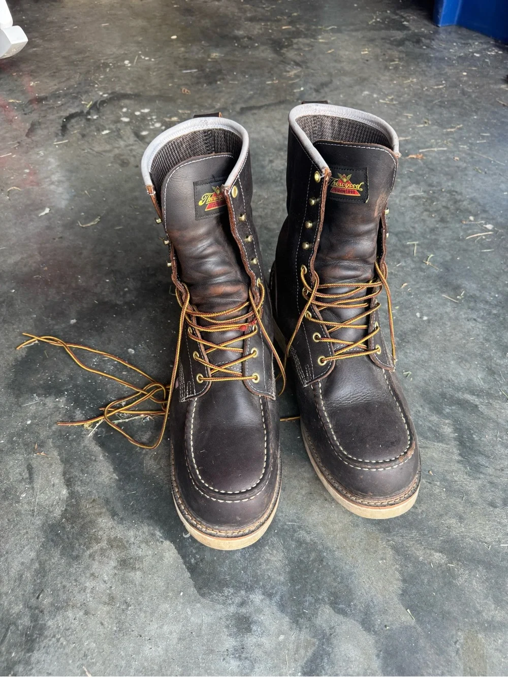 Thorogood steel toe Men's Brown Leather Moc Toe Work Boots 13D